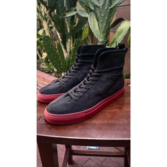 Daniel Patrick Men's Hightop Black Red Shoes Size 8 41 Pre-Owned! - Picture 1 of 6